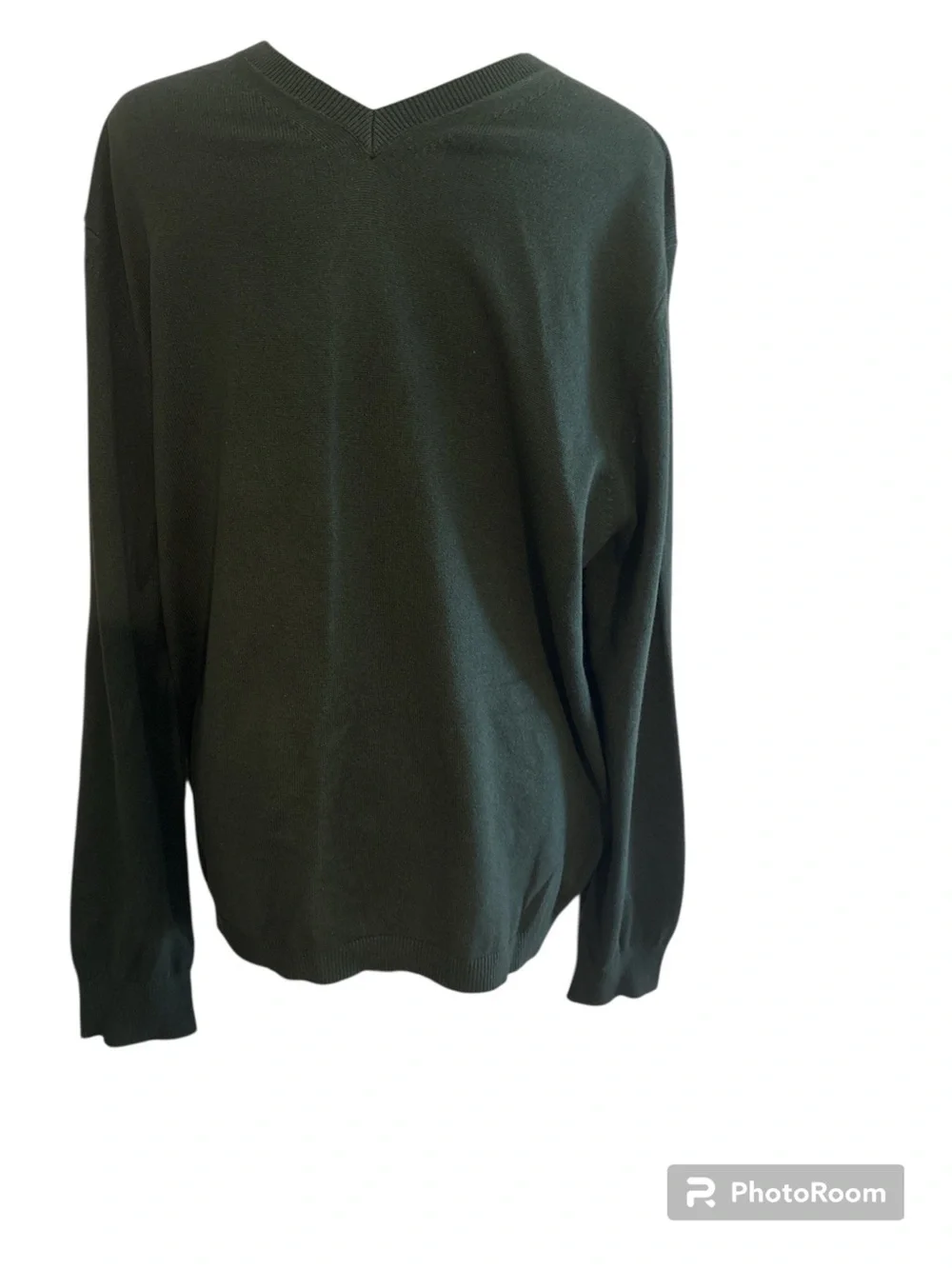 Banana Republic Silk Cashmere Blend V-Neck Sweater Olive Green SZ MED